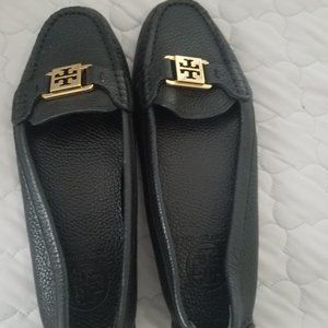 Tory Burch Black Loafers with Gold Accent